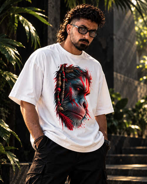 Chromatic Portrait Oversized Graphic T-Shirt
