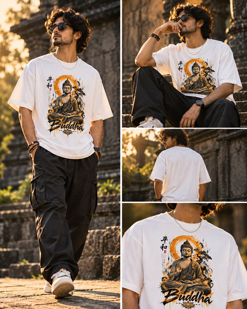 Buddha Zen Oversized Graphic T-Shirt