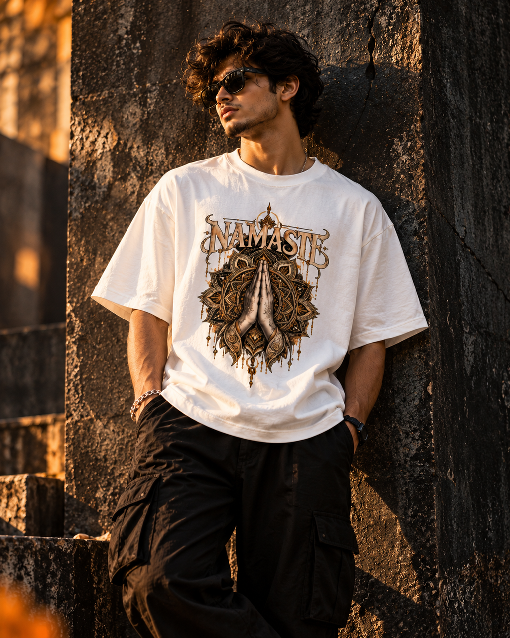 Namaste Oversized Graphic T-Shirt