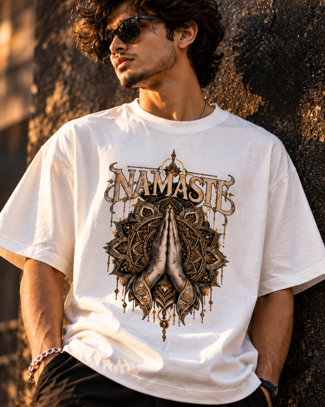 Namaste Oversized Graphic T-Shirt
