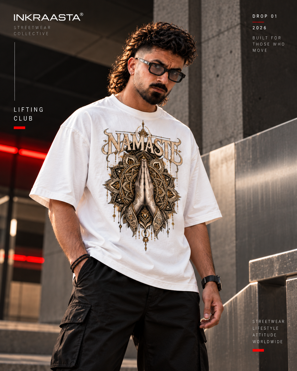 Namaste Oversized Graphic T-Shirt