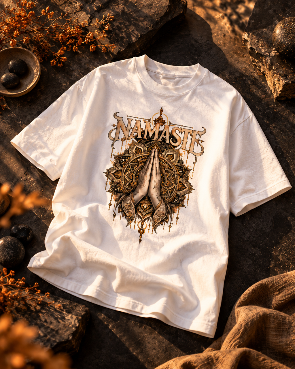 Namaste Oversized Graphic T-Shirt