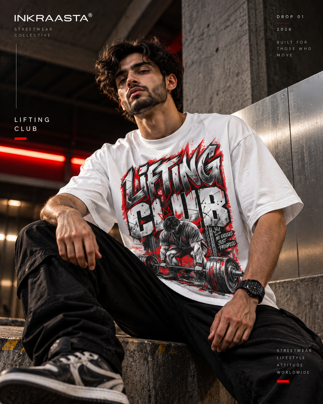 Lifting Club Oversized Graphic T-Shirt