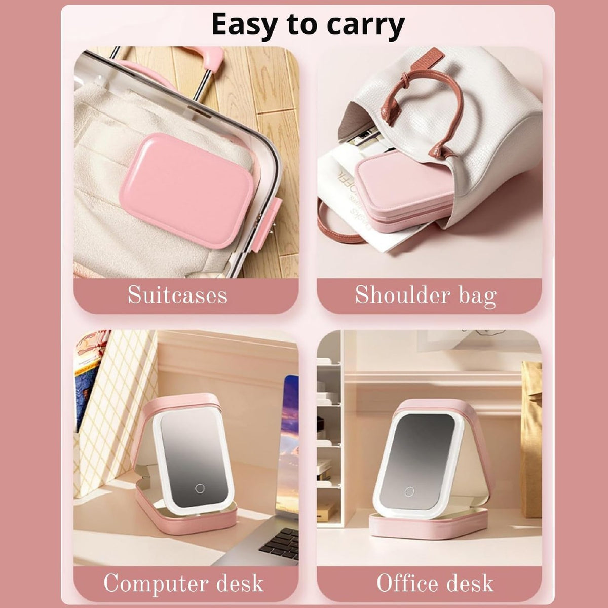 LED Makeup Box with Adjustable Light-Up Mirror